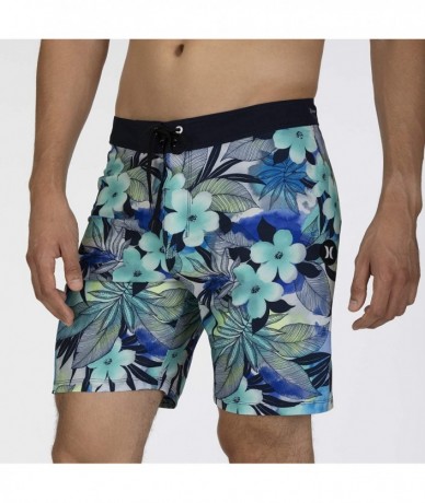 Board Shorts 18" Phantom Spray Gun Boardshorts - Half Blue - CF18AOU7MI6 $73.62