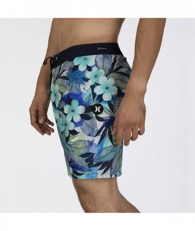 Board Shorts 18" Phantom Spray Gun Boardshorts - Half Blue - CF18AOU7MI6 $73.62