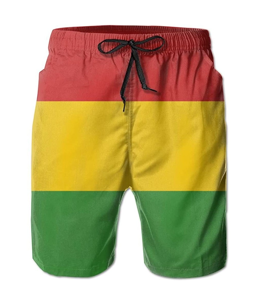 Board Shorts Mens Reggae Rasta Flag Breathable Beach Board Shorts Swim Trunks Quick Dry - Reggae Rasta Flag - C018G9X5A6N $59.33