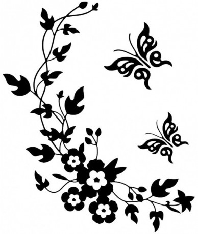 Sets Wallpaper Black Butterfly Flower Wall Stickers Decal Home Decoration Removable Home Decor Tankini Swimsuit Bikinis Swimw...