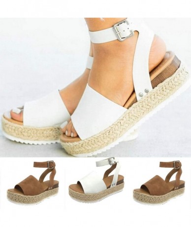 Cover-Ups Womens Espadrilles Sandals Flats-Women's Platform Sandals Espadrille Wedge Summer Ankle Strap Studded Open Toe Sand...