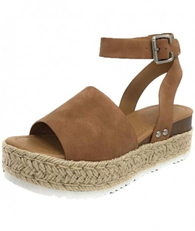 Cover-Ups Womens Espadrilles Sandals Flats-Women's Platform Sandals Espadrille Wedge Summer Ankle Strap Studded Open Toe Sand...