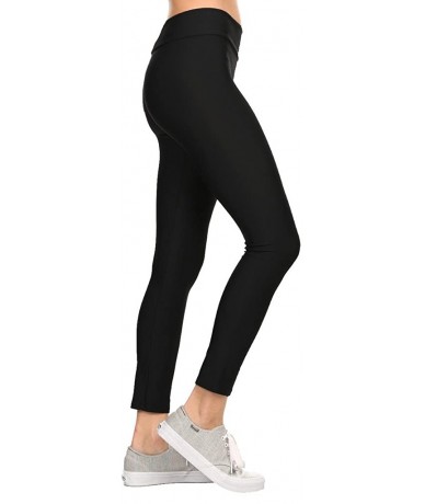 One-Pieces Women's Active Leggings Pants - Made in USA - Solid Black - CL12MEUL7J3 $30.11