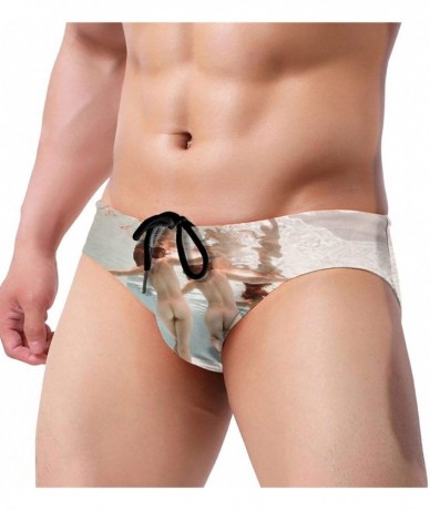 Briefs Mens Adjustable Drawstrings Swim Beach Briefs Swimsuit - Sexy Women Girls Butt Under Sea Nude Art - CS1976QN9Z7 $43.91