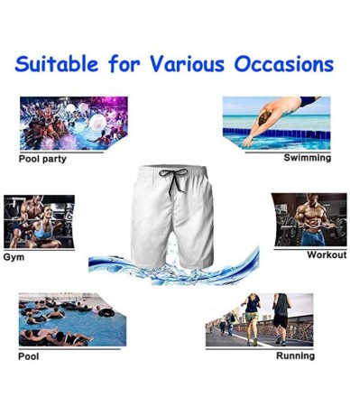 Board Shorts Men Fashion Swim Trunks Quick Dry Bathing Suits Board Shorts with Pocket - Dinosaurs Electric Guitar - CF190X7MD...