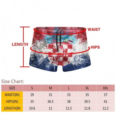 Briefs Funny Smiley Face Men's Printed Swimsuit Boxer Trunks Square Cut Bathing Suits - Flag of Croatia - CB196QUU6S9 $43.56