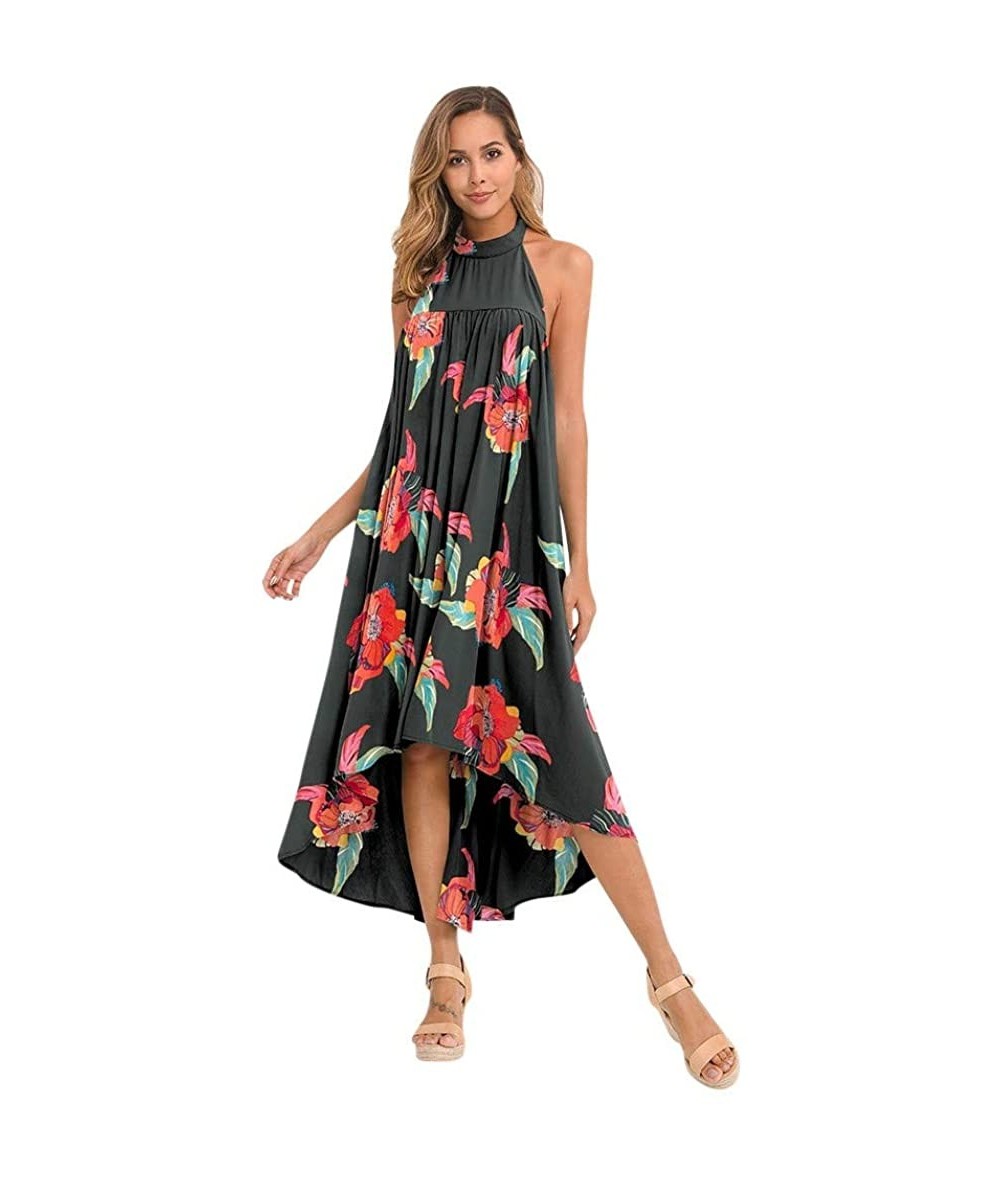 Rash Guards Women Summer Off Shoulder Boho Maxi Long Dress Cake Dress - Black - CL1957M0HXO $42.72