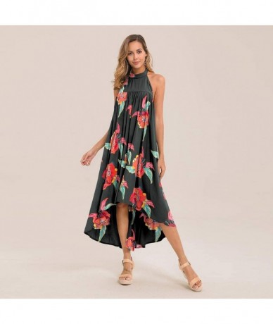 Rash Guards Women Summer Off Shoulder Boho Maxi Long Dress Cake Dress - Black - CL1957M0HXO $42.72