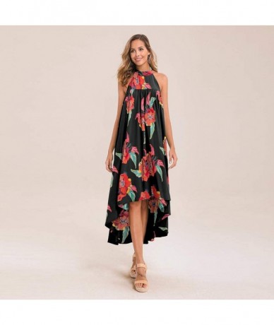 Rash Guards Women Summer Off Shoulder Boho Maxi Long Dress Cake Dress - Black - CL1957M0HXO $42.72