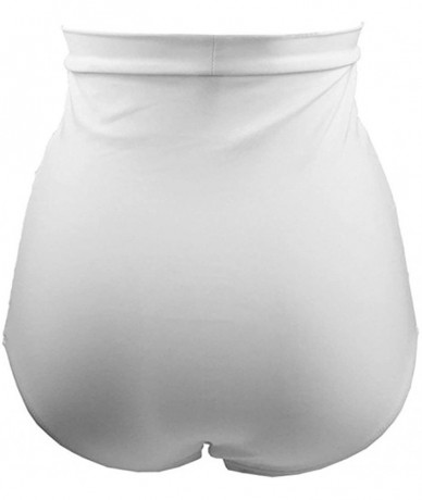 Tankinis Bikini Bottom for Women Women's High Waisted Swim Bottom Ruched Bikini Tankini Swimsuit Briefs Plus Size White1 - CE...