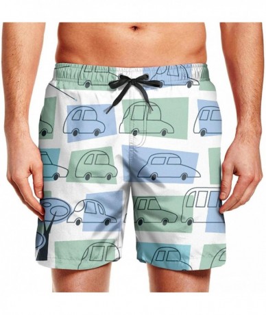 Board Shorts Men's Sportwear Quick Dry Board Shorts Halloween Pumpkin Swim Trunks - Handprint Cars - CQ18QX8N3AE $54.89