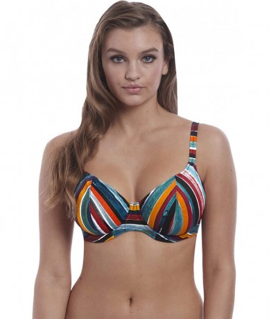 Tops Bali Bay Plunge Bikini Top - Multi - CT18QUU9WDX $75.23