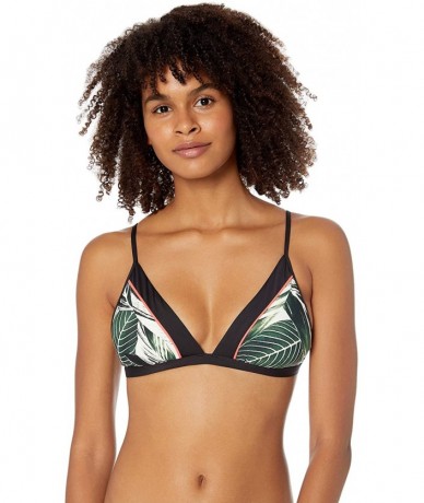 Sets Women's Jenna Fixed Triangle Bikini Top Swimsuit - Otemanu Green Leaf Print - CZ18C6EUYRE $73.80