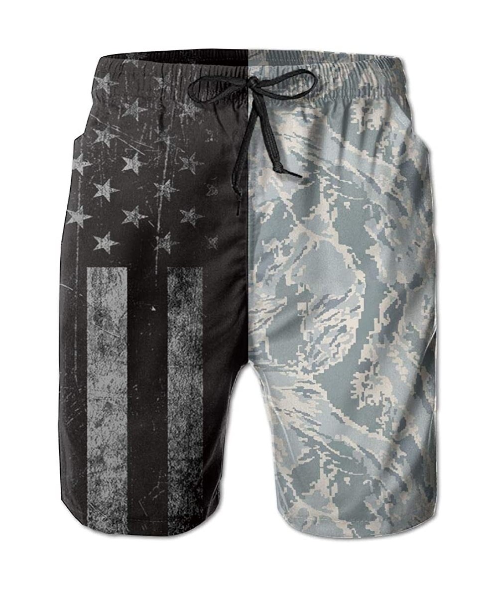 Board Shorts AIR Force CAMO Mens Beach Shorts Swim Trunks Quick Dry Bathing Suits - White - CB18HX6G9KC $64.45