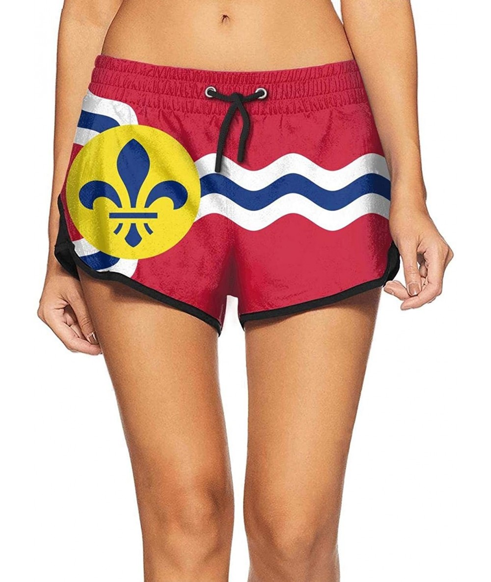 Board Shorts Women's Stretch Swim Trunks Belize Flag Summer Beach Shorts Slim Fit Board Shorts - White-287 - CS192WNUAKN $49.51