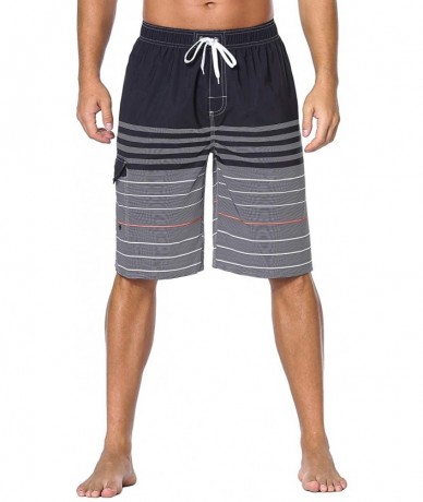 Trunks Men's Beachwear Board Shorts Quick Dry with Mesh Lining Swim Trunks - Black-223 - C518NHR3X08 $37.08