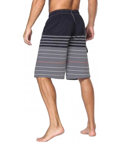 Trunks Men's Beachwear Board Shorts Quick Dry with Mesh Lining Swim Trunks - Black-223 - C518NHR3X08 $37.08