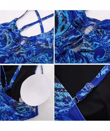 Tankinis One Piece Plus Size Swimdress Swimsuits for Women Bathing Suits - Blue - C118NE94QAG $52.04