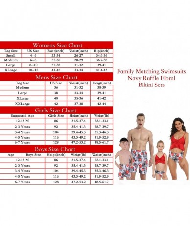 Sets Family Matching Swimwear Two Pieces Bikini Set 2020 Newest Printed Ruffles Mommy and Me Swimsuit - Red - C3194OX4K5T $18.56