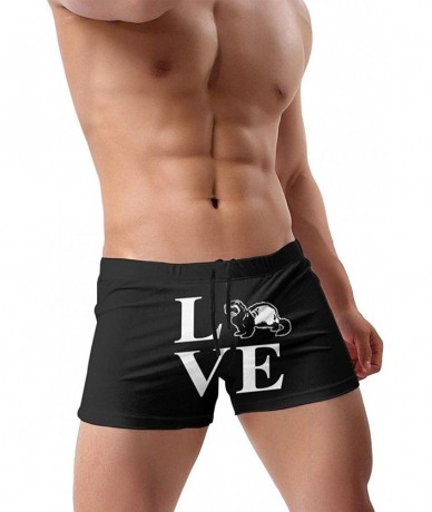 Briefs Iron Worker Skull Men's Quick Dry Swimsuit Boxer Trunks Square Cut Bathing Suits - I Love Ferrets - CK196OULQ73 $43.84