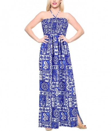 Cover-Ups Women's Plus Size Tube Dress Summer Dress for Girls Sundress Printed A - Blue_j374 - CF12CUW3ZLD $35.33