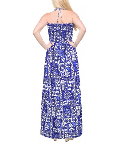 Cover-Ups Women's Plus Size Tube Dress Summer Dress for Girls Sundress Printed A - Blue_j374 - CF12CUW3ZLD $35.33