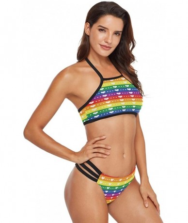 Sets Women's Halter Bikini Swimwear High Neck Two Piece Bikini Swimsuits - Color2 - CB1906CQIWR $58.41