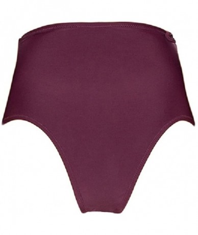 Tankinis Women's Reha Burgundy High Waisted Bikini Bottom - CJ12NZ5WEOT $46.47