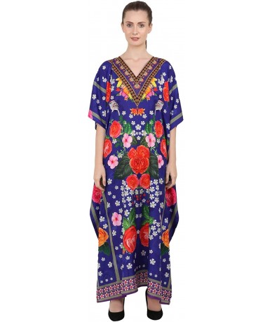 Cover-Ups Kaftan Dress - Caftans for Women - Women's Caftans Long Maxi Style Dresses - 144-blue - CV1966OA5WO $33.17