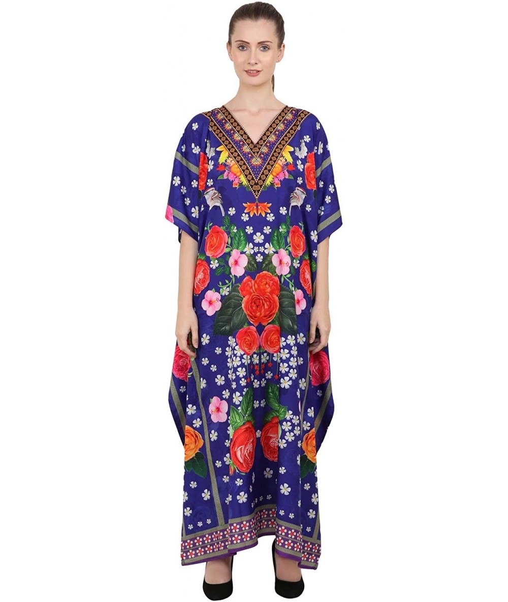 Cover-Ups Kaftan Dress - Caftans for Women - Women's Caftans Long Maxi Style Dresses - 144-blue - CV1966OA5WO $33.17