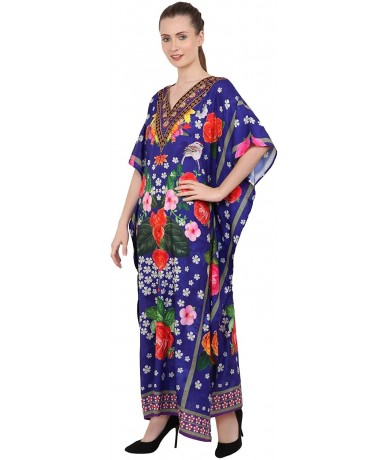 Cover-Ups Kaftan Dress - Caftans for Women - Women's Caftans Long Maxi Style Dresses - 144-blue - CV1966OA5WO $33.17