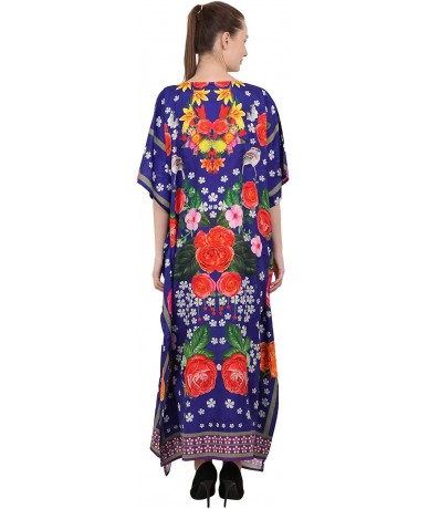 Cover-Ups Kaftan Dress - Caftans for Women - Women's Caftans Long Maxi Style Dresses - 144-blue - CV1966OA5WO $33.17