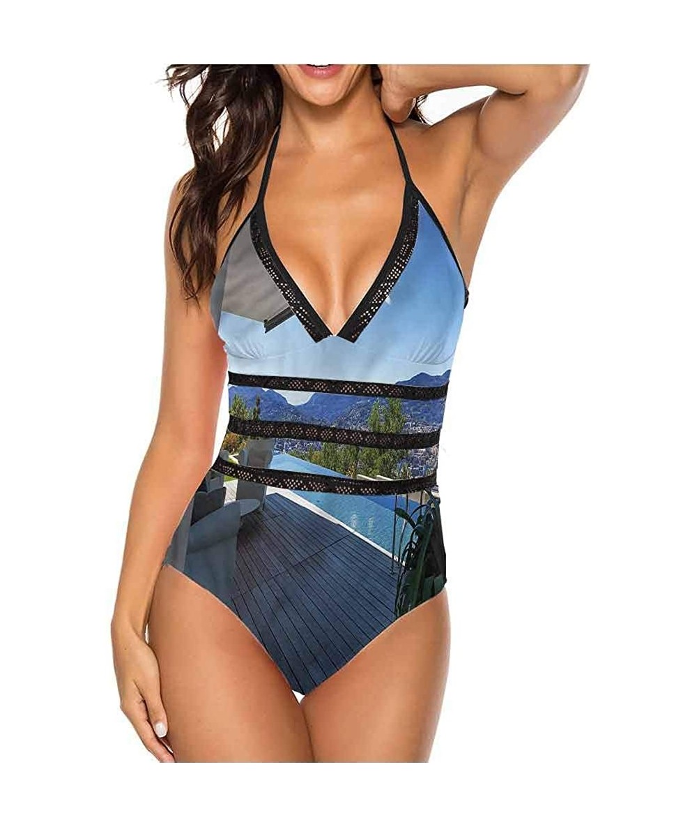 Sets High Cut Bikini Set Swimsuit Diagonal Checks Pattern Adjustable to Fit Anyone - Multi 28 - C819C23C0NO $65.41