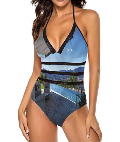 Sets High Cut Bikini Set Swimsuit Diagonal Checks Pattern Adjustable to Fit Anyone - Multi 28 - C819C23C0NO $65.41