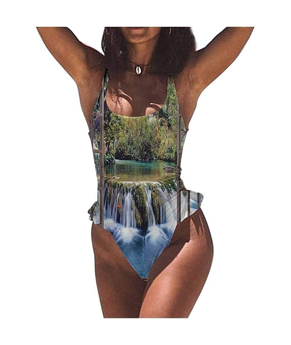 Bottoms Two Piece Bathing Suits Waterfall- Cascade in Grand Canyon So Pretty and Fits - Multi 11-one-piece Swimsuit - C019E6Z...