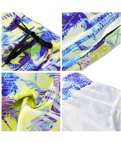 Trunks Men's Camouflage Printing Quick Dry Beach Board Shorts Swim Trunks - Rainbow Plaid - CN18OWMMM59 $46.47