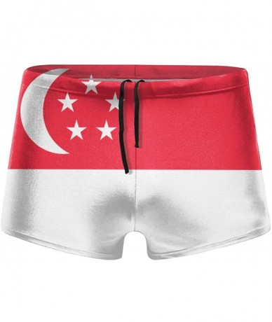 Briefs Men's Swimwear Briefs Swim Trunk American Flag Bikini Boxer Swimsuit - Singapore Flag 27 - CK19CCYI7IX $46.10