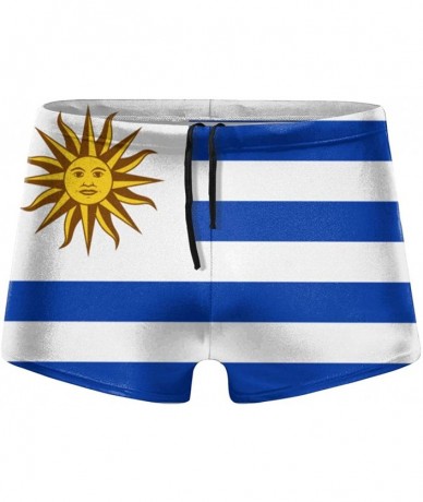 Briefs Men's Swimwear Briefs Swim Trunk American Flag Bikini Boxer Swimsuit - Uruguay Flag 11 - CQ19CCAQCQY $46.12