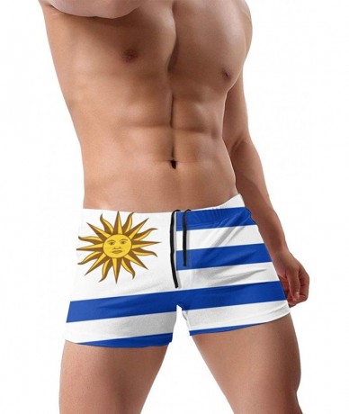 Briefs Men's Swimwear Briefs Swim Trunk American Flag Bikini Boxer Swimsuit - Uruguay Flag 11 - CQ19CCAQCQY $46.12