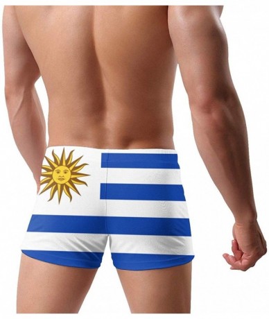 Briefs Men's Swimwear Briefs Swim Trunk American Flag Bikini Boxer Swimsuit - Uruguay Flag 11 - CQ19CCAQCQY $46.12