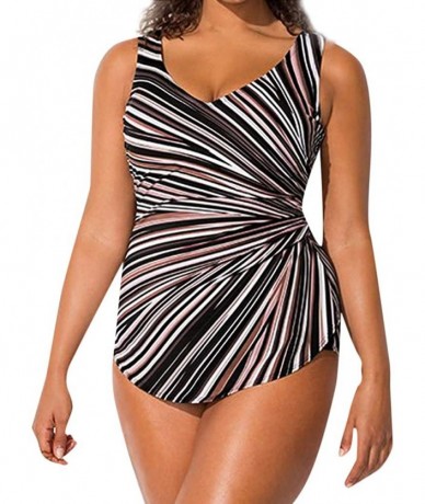 Sets Swimwear for Womens- Summer Plus Size Push-up One-Piece Swim Dress Beachwear Tankini Bikini - Black3 - C818O2HOMDD $28.96