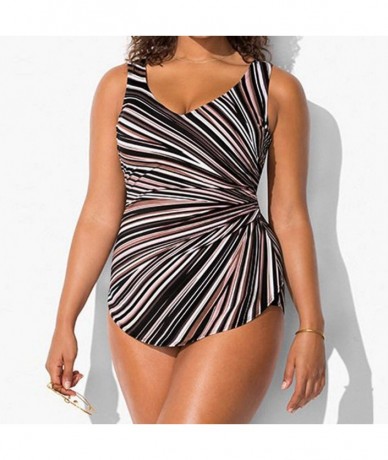 Sets Swimwear for Womens- Summer Plus Size Push-up One-Piece Swim Dress Beachwear Tankini Bikini - Black3 - C818O2HOMDD $28.96