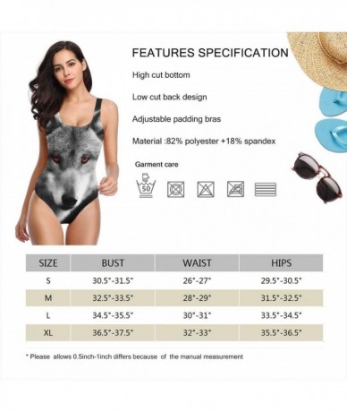 Racing Red-Eyed Fire Wolf Women's Quick DrOne Piece Swimsuits Elasticity Bathing Suit Swimwear Soft Cup - White - C518U25AX3X...