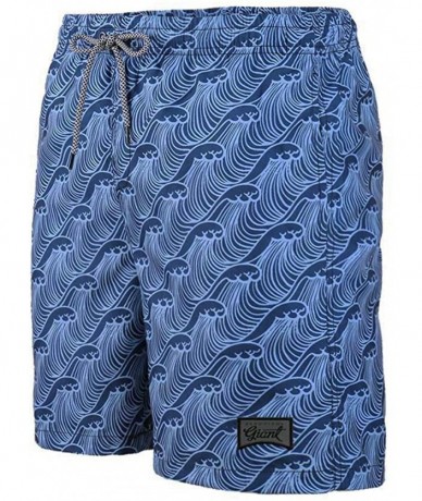 Trunks Men's Summer Beach Swim Trunks with Mesh Lining - Dark Blue - C818U0ATAGA $39.38