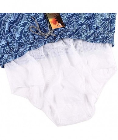 Trunks Men's Summer Beach Swim Trunks with Mesh Lining - Dark Blue - C818U0ATAGA $39.38