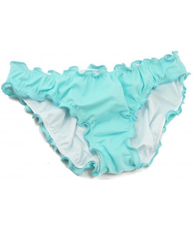 Bottoms Sexy Women's Ruffle Wavy Brazilian Bikini Bottom Hipster Swimsuit - Light Blue - C518CWYZK2C $27.22