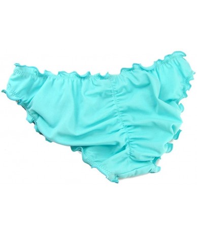 Bottoms Sexy Women's Ruffle Wavy Brazilian Bikini Bottom Hipster Swimsuit - Light Blue - C518CWYZK2C $27.22