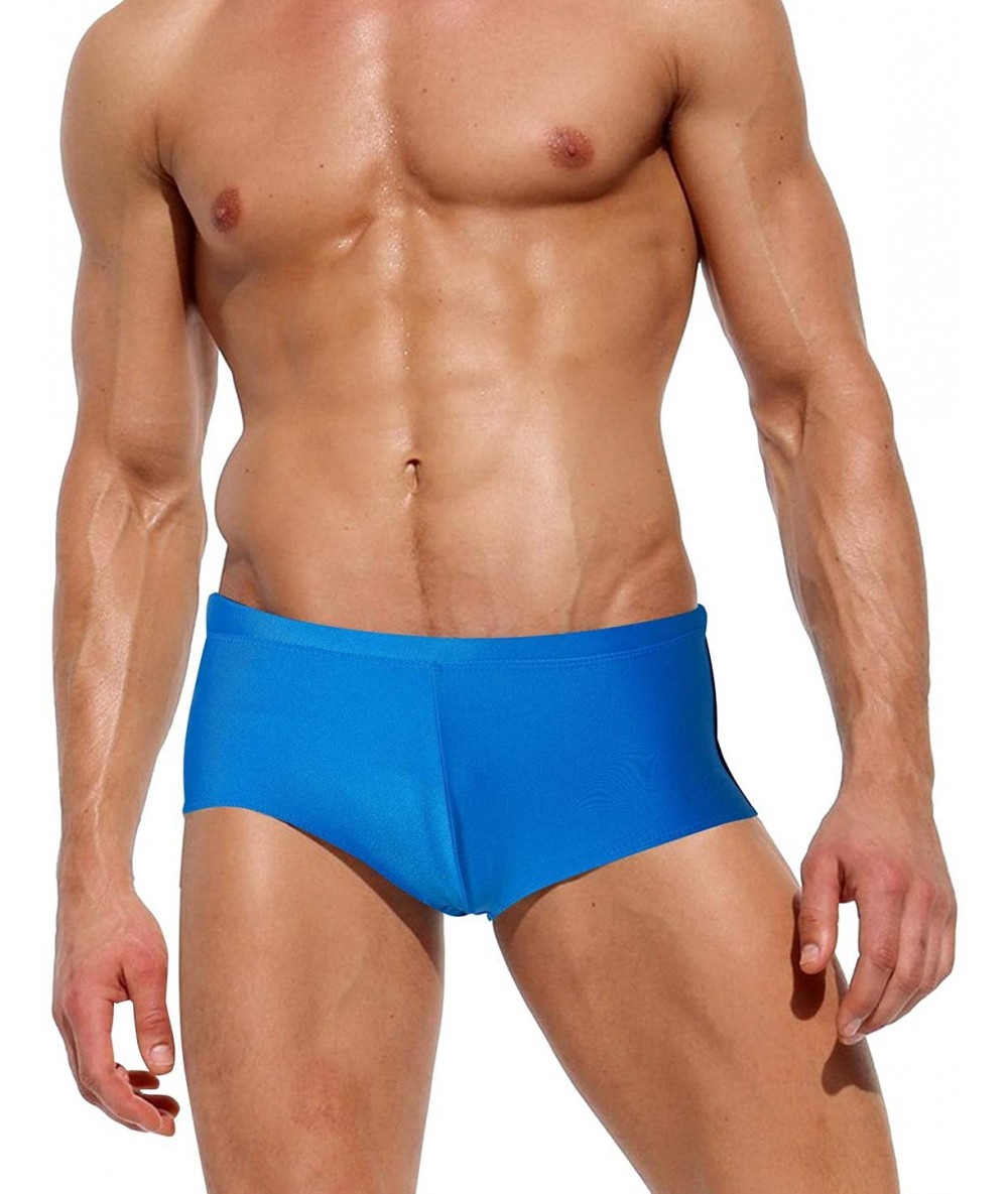 Trunks Men's Swim Trunks Fashion Swimwear Beach Surf Sports Low-Rise Bikini Square for Men - Blue - C618H45X95W $32.33