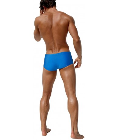 Trunks Men's Swim Trunks Fashion Swimwear Beach Surf Sports Low-Rise Bikini Square for Men - Blue - C618H45X95W $32.33