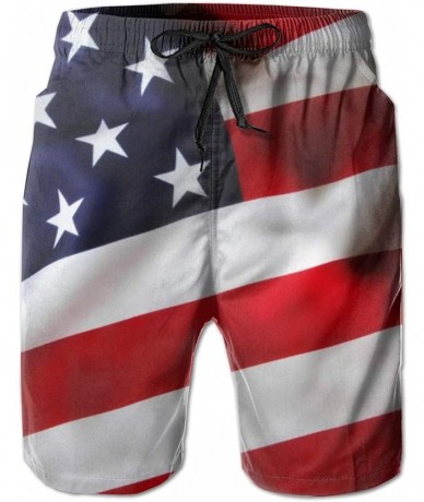 Board Shorts Adults Wicking Swim Trunks Beach Trunks for Fishing Workout - Vintage Patriotic American Flag 6 - C819040M0MY $5...